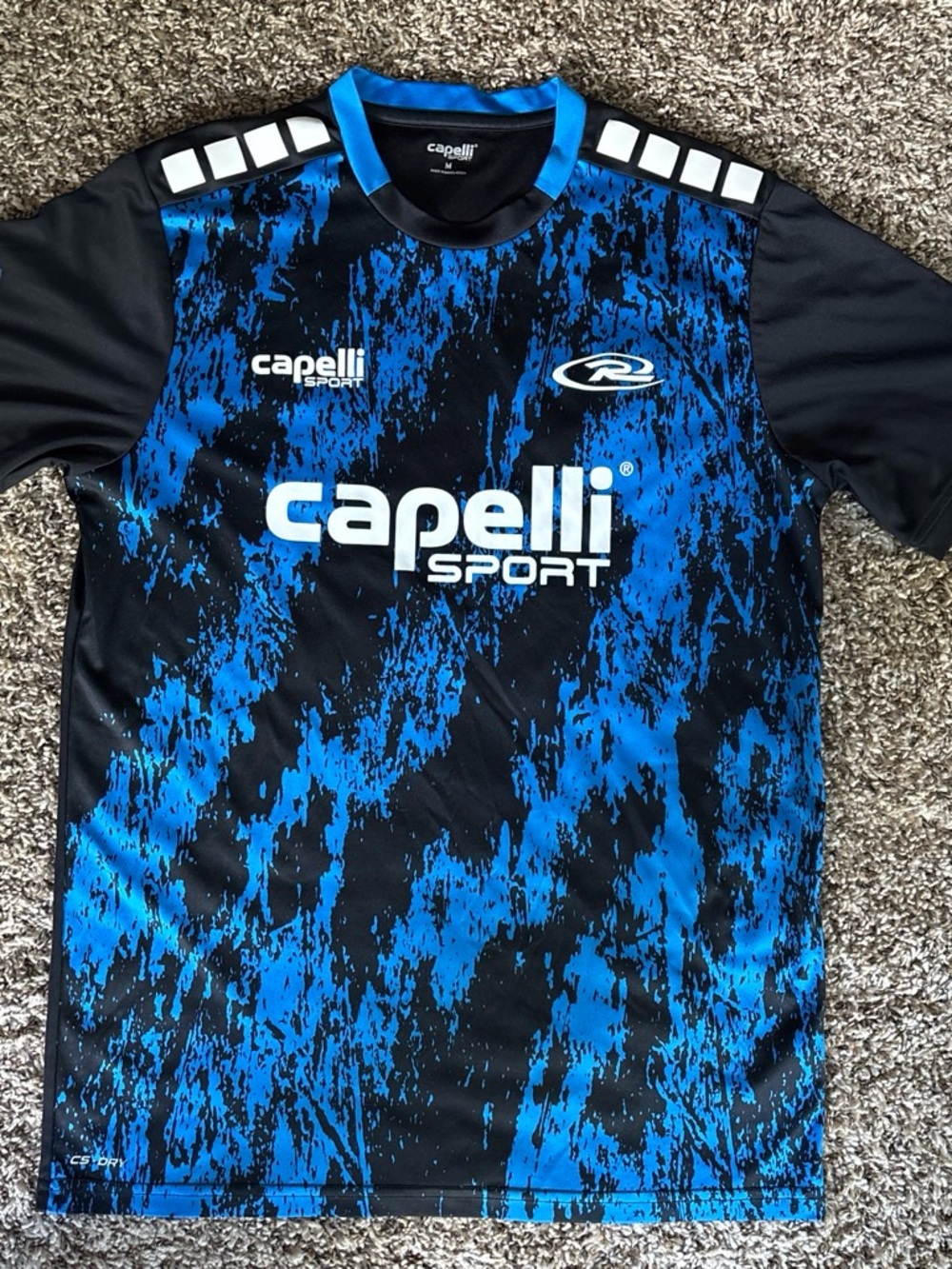 Capelli of New York Black and Blue Graphic Athletic Jersey - Picture 1 of 4